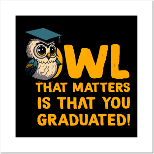 Cool Owl Graduation Pun Posters and Art